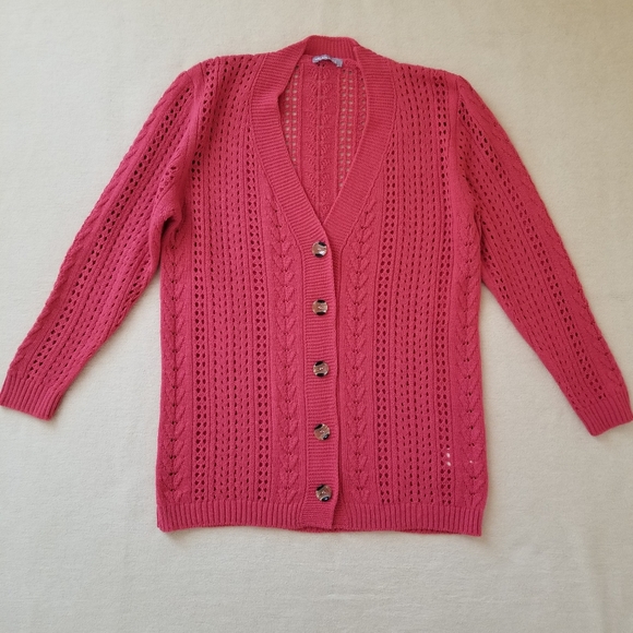 Milan Kiss Open Stich Cardigan Women Size L - Picture 3 of 15